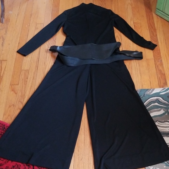 VTG Joan Leslie 4 Kasper Blk Bellbottom Jumpsuit - Picture 7 of 8